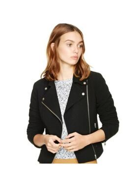 Aritzia Wilfred Black Moto Jacket Size 2